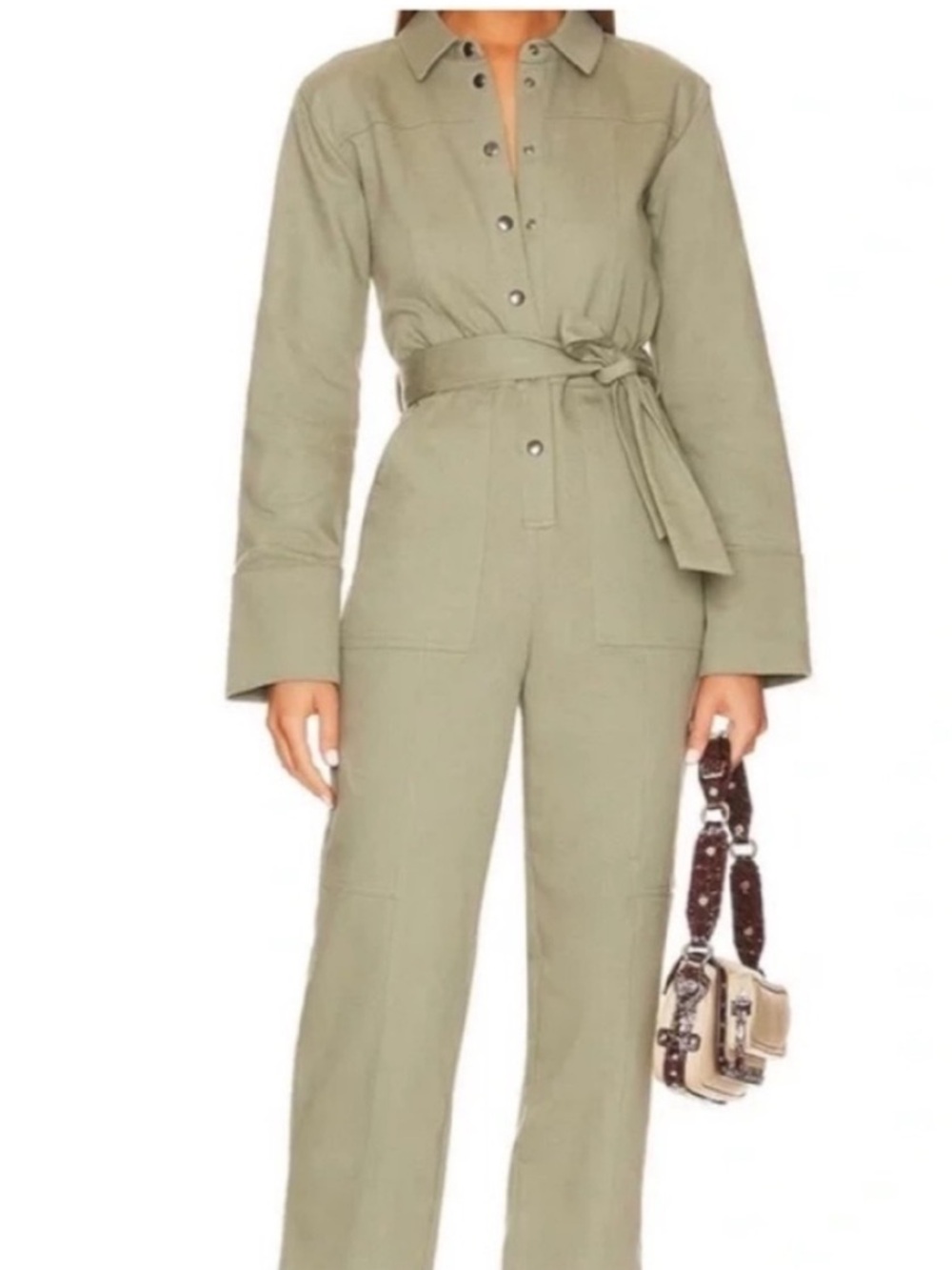 NWOT TULAROSA Tommy Utility Jumpsuit with belt in Sage Green Size Small